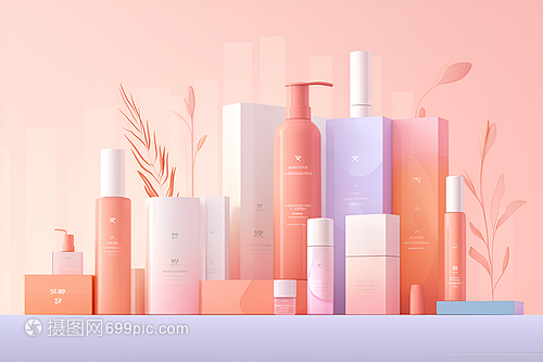 精致整齊的護(hù)膚品展示 美學(xué)與效用的完美交融